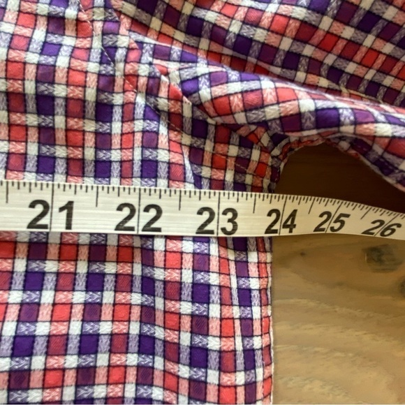 ROBERT GRAHAM Purple Pink Checkered Cotton Mens XL Long Sleeve Shirt w/Contrast - Picture 11 of 11